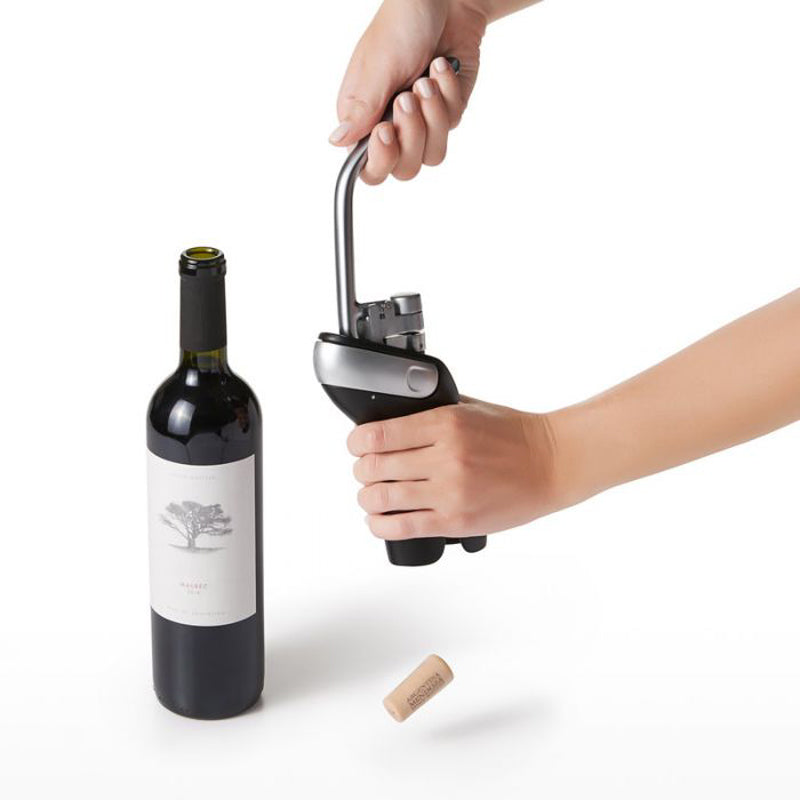 OXO Steel Vertical Lever Grip Corkscrew Smooth Gliding Wine Bottle
