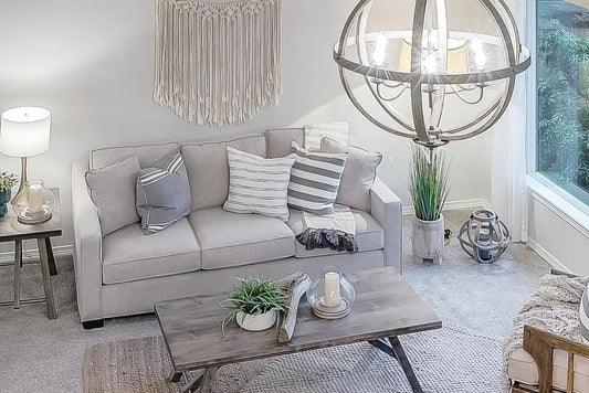 Cozy soft texture sofa and pillows