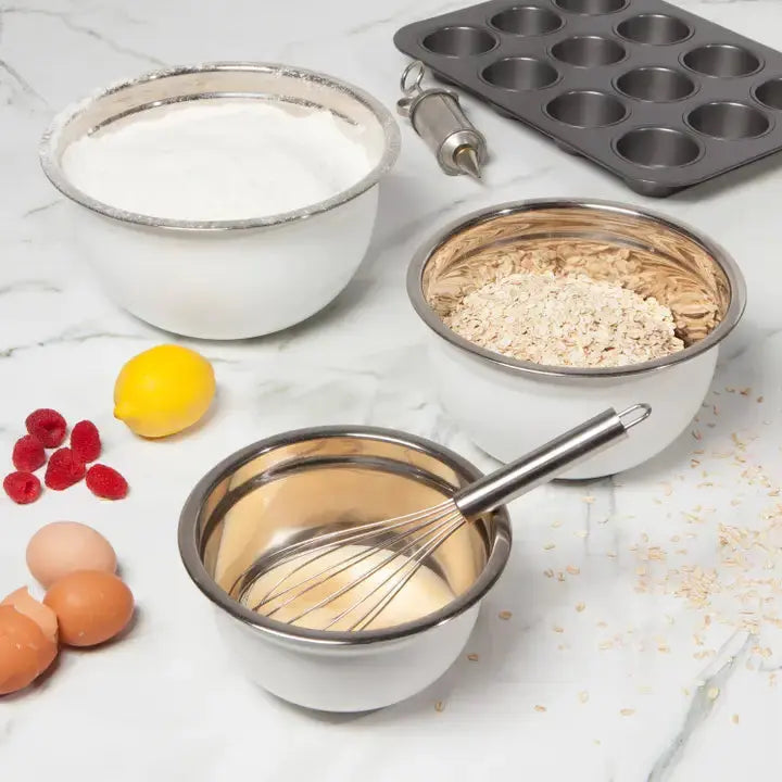 Matte Steel Mixing Bowls