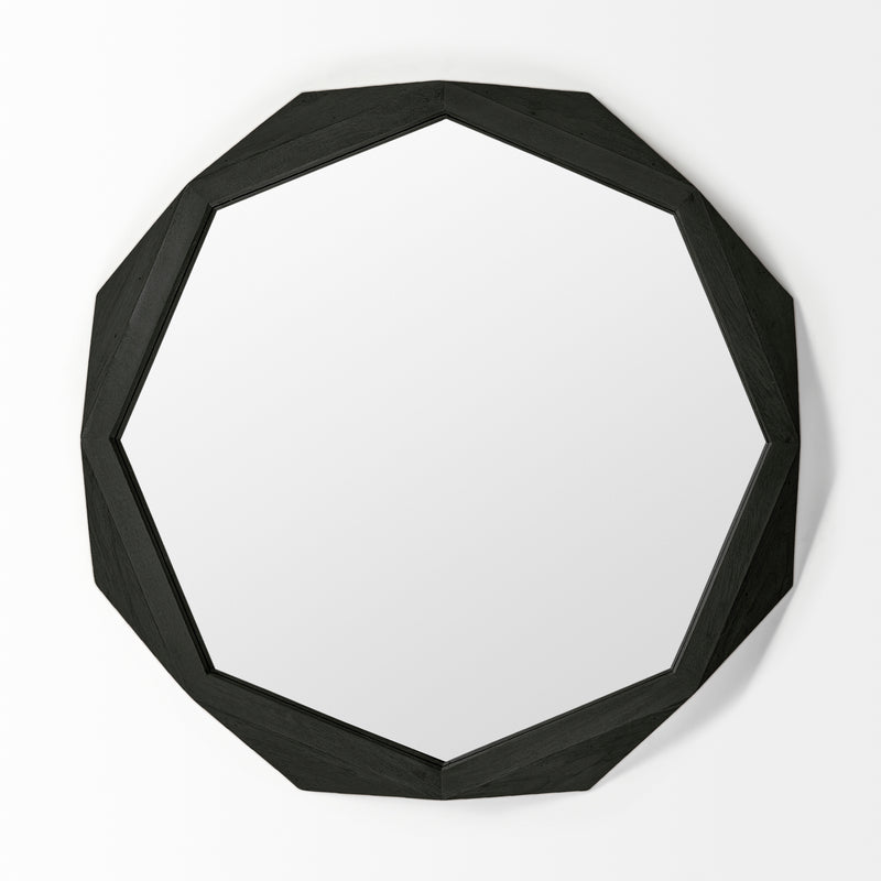 Aramis Octagon Wood Frame Wall Mirror