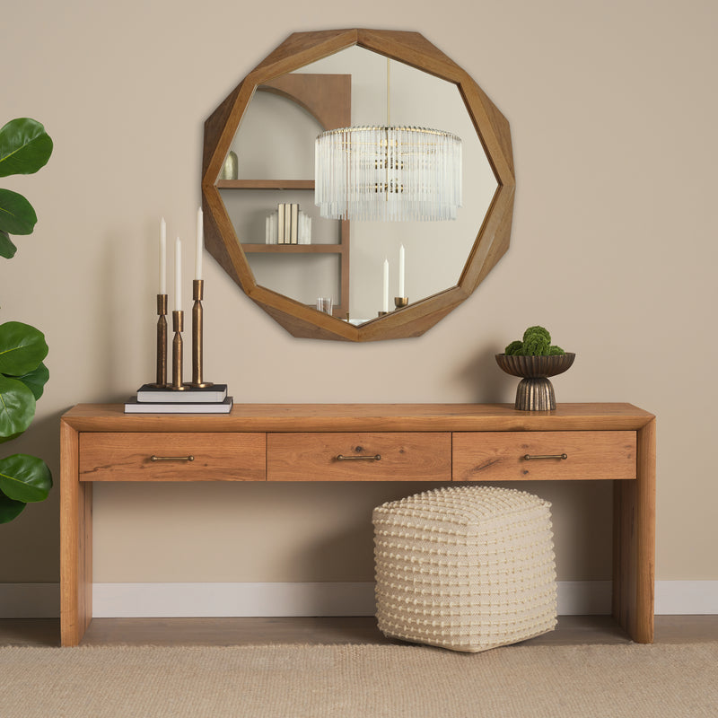 Aramis Octagon Wood Frame Wall Mirror