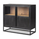 Sloan Black Wood with Metal Frame Accent Cabinet