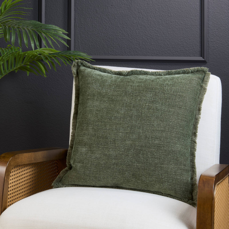 Fringe Edge Throw Pillow: Natural / Down Filled / 20"x20"