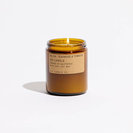 Teakwood & Tobacco Glass Jar Soy Candle