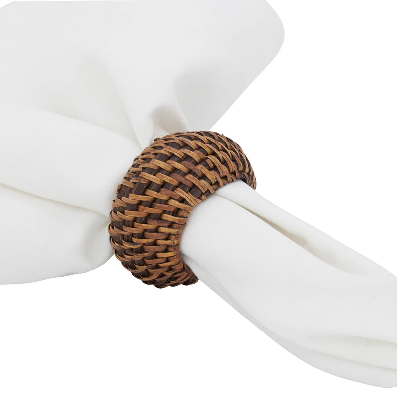 Woven Rattan Napkin Ring: Caramel / 2.4"