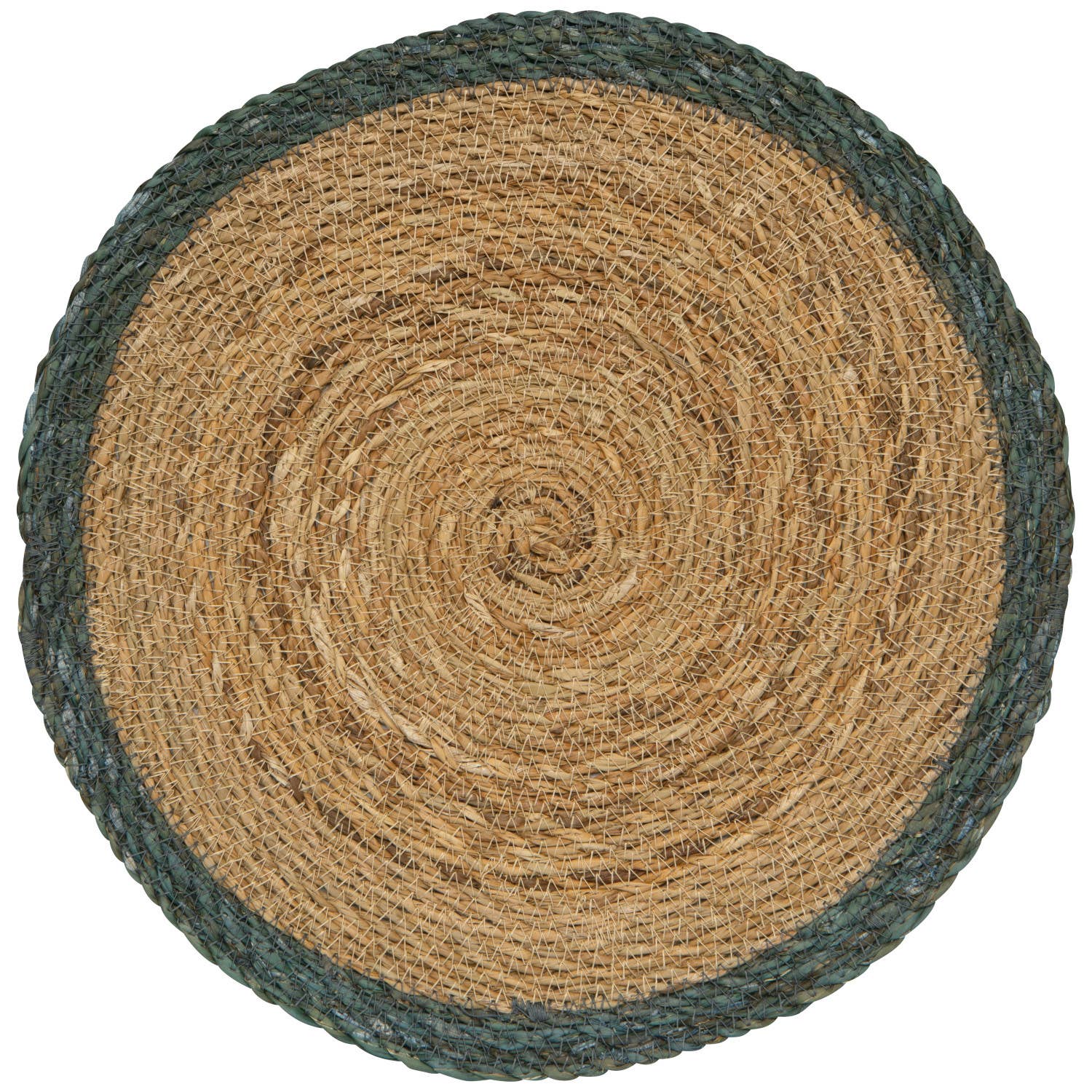 Natural Woven Seagrass Placemat, Blue