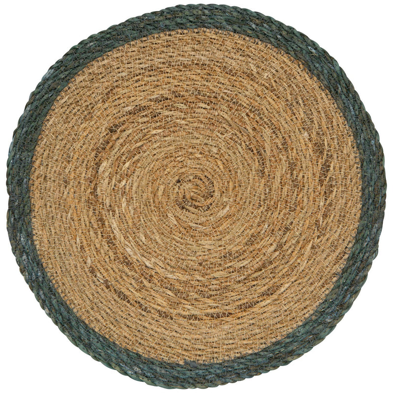 Natural Woven Seagrass Placemat, Blue