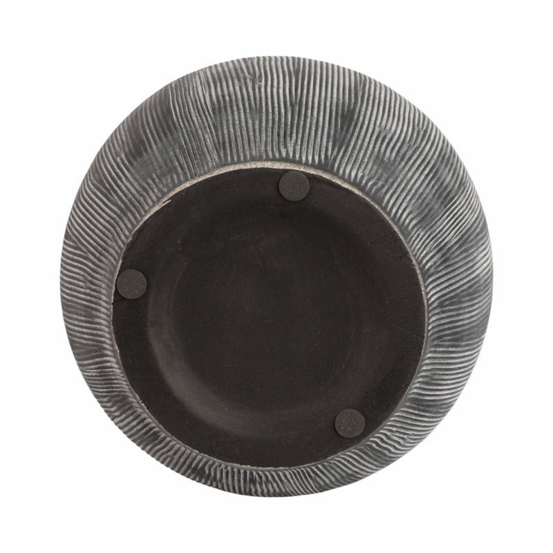Black Ceramic Ribbed Weathered Handle