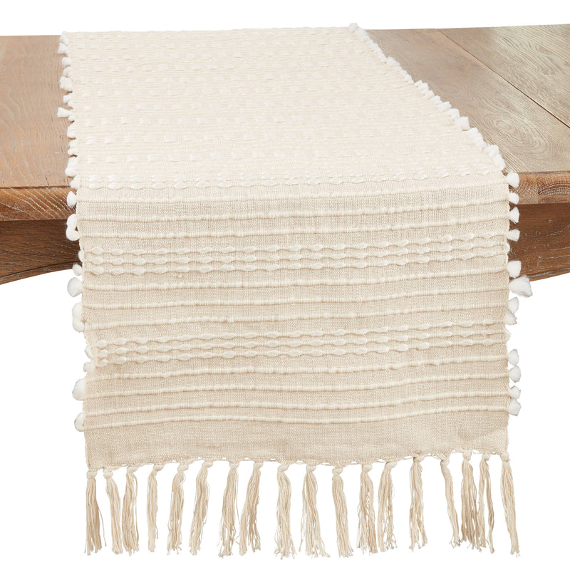 Woven Wonder Stripe Table Runner: Natural / 16"x72"