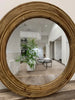 Round Mirror with Brown Wooden Frame, [product_price]- Greenhouse Home