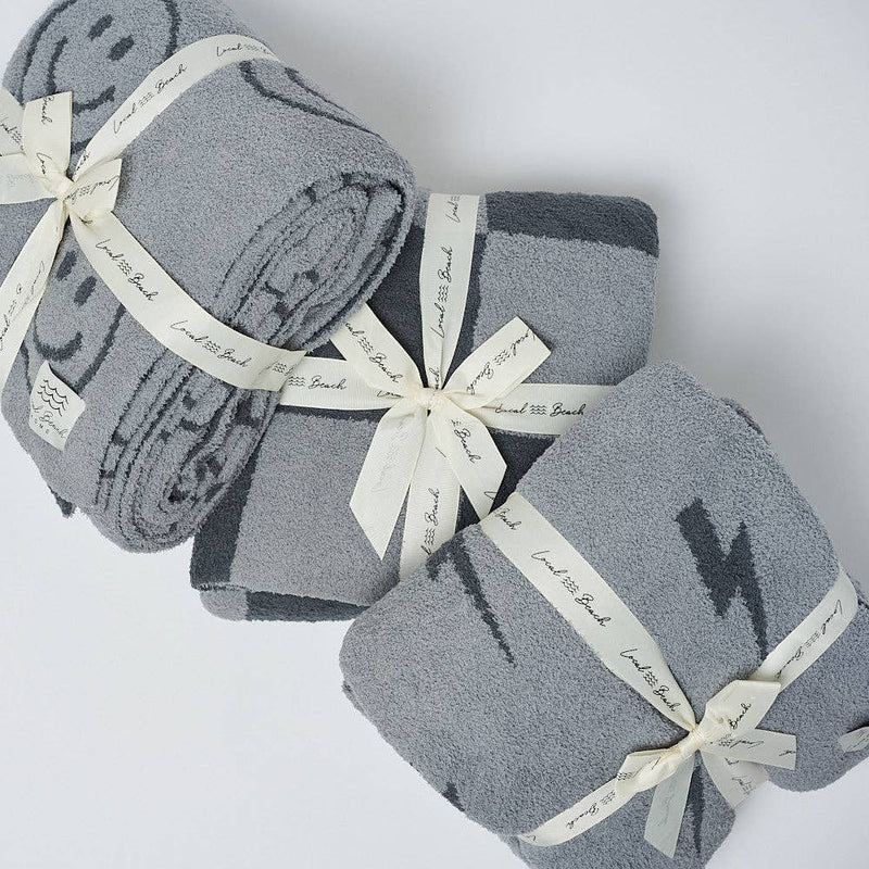Baby Checker Luxe Blanket: Black/Cream