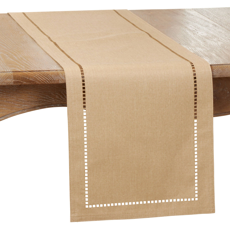 Laser-Cut Hemstitch Runner: Red / 14"x72"