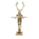 10"L x 8"W x 20"H Cast Aluminum Deer with Tray, Gold Finish