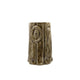 11" Round x 16"H Enameled Metal Log Shaped Table/Stool, Brown