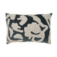 Luxe Embroidered Velvet Throw Pillow: Blue-Grey / Poly Filled / 16"x24"