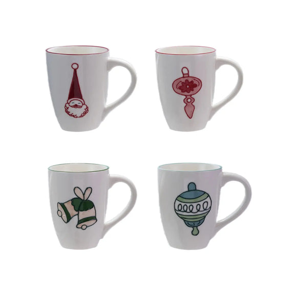 16 oz. Hand-Painted Stoneware Mug, 4 Styles ©