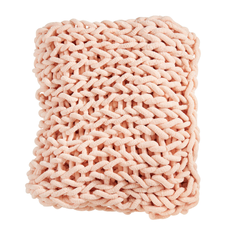 Textured Chunky Knit Cozy Throw: Natural / 50"x60"