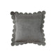 18" Square Cotton Velvet Pillow with Scalloped Flange & Stitched Edge, Green