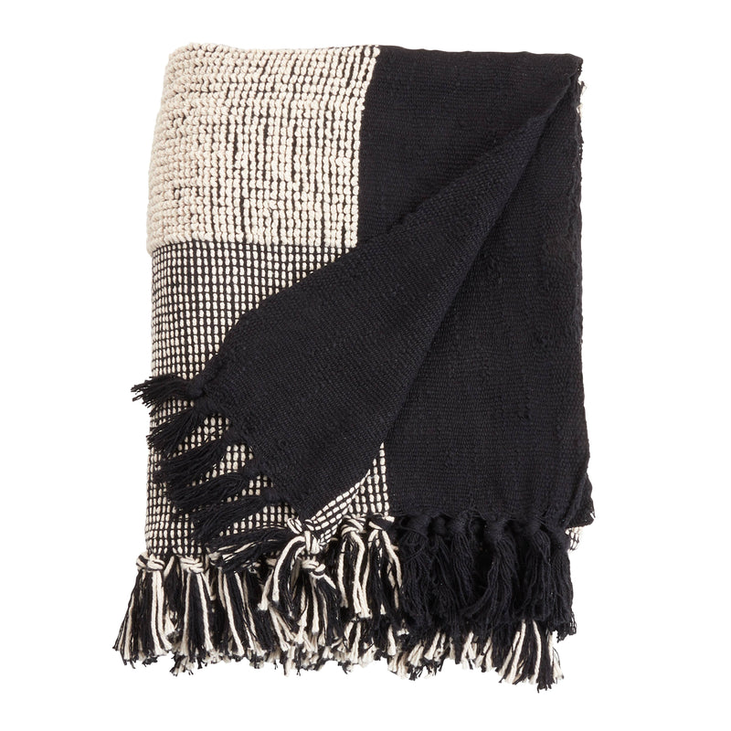 Striped Throw: Black/White / 50"x60"