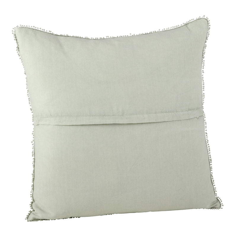 Pompom Design Pillow - Down Filled: Ivory / Down Insert / 20"