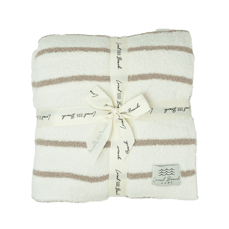 Striped Luxe Home Blanket: Black/Cream