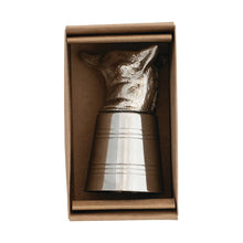 2 oz. Cast Aluminum & Stainless Steel Fox Head Shot Glass in Kraft Box