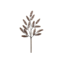 20"H Faux Pine Stem with Glitter, Ice Finish, Brown