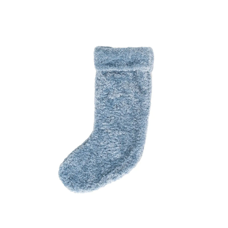 20"H Faux Sherpa Stocking, Blue