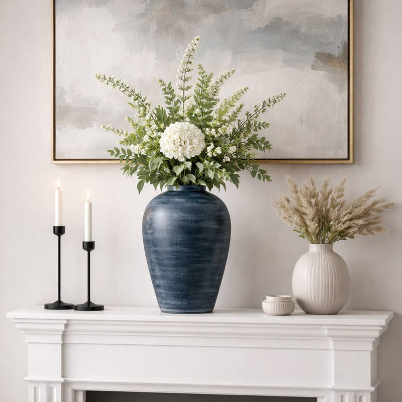 Blue Terracotta Distressed Finish
