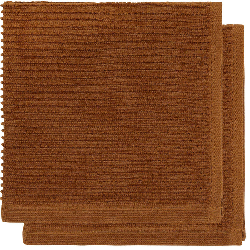 Chestnut Brown Ripple Dishcloths Set of 2