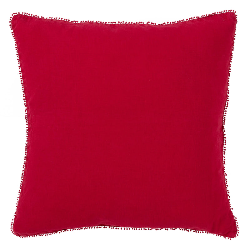 Pompom Design Pillow - Down Filled: Ivory / Down Insert / 20"