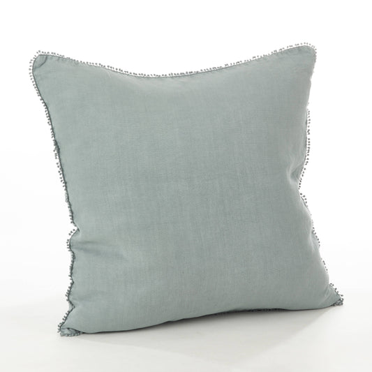 Pompom Design Pillow - Down Filled: Ivory / Down Insert / 20"