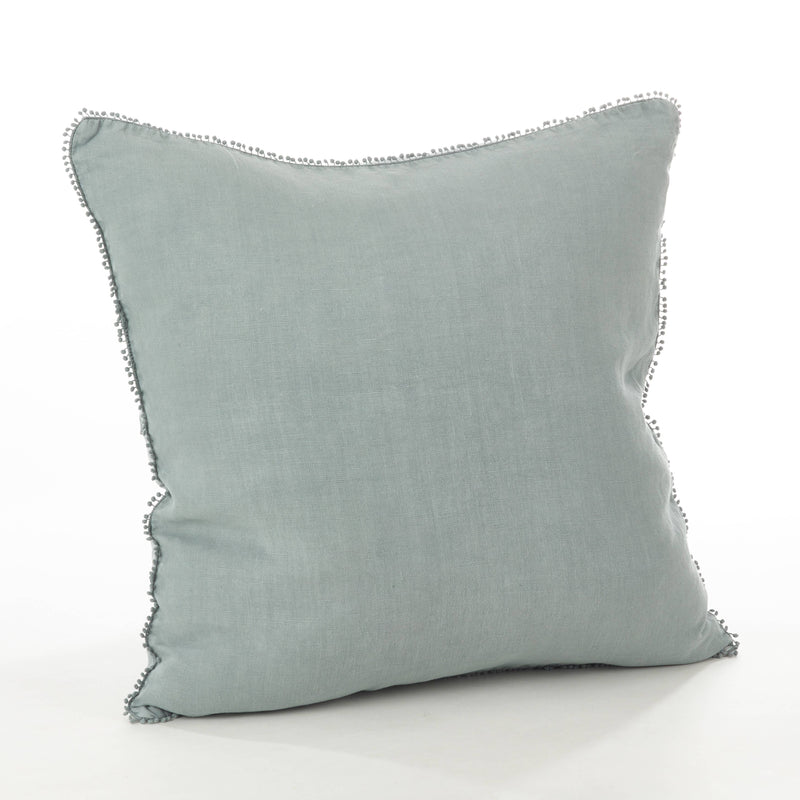 Pompom Design Pillow - Down Filled: Ivory / Down Insert / 20"