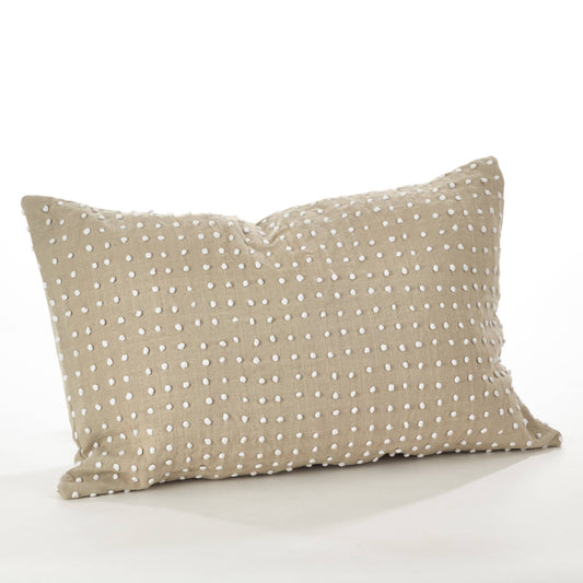 French Knot Design Pillow - Down Filled: Natural / Down Insert / 20"