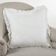 Ruffled Design Pillow - Down Filled: Ivory / Down Insert / 24"