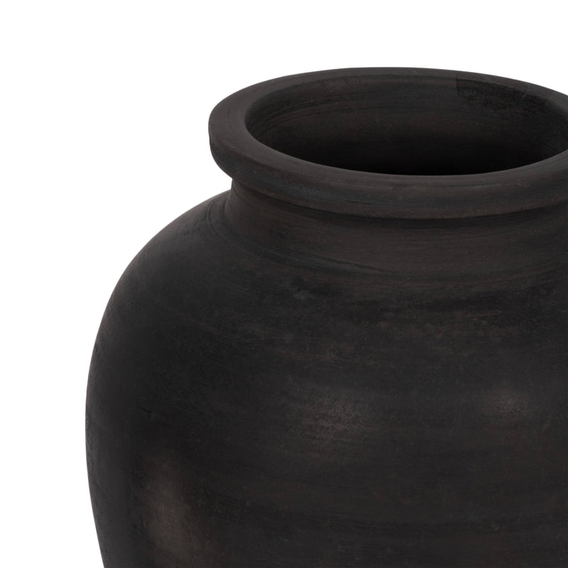 Black Ceramic Round Pottery Jug