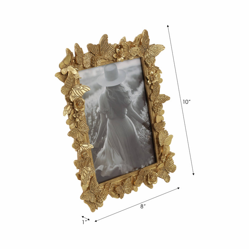 Gold Polyresin Butterfly in Bloom  5x7 Frame