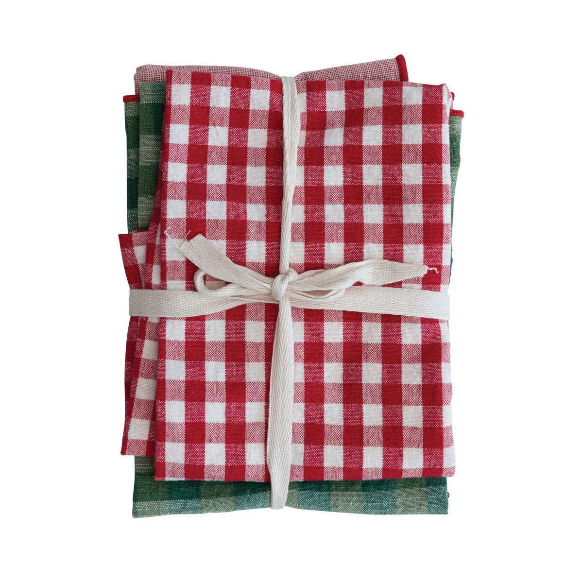 28"L x 18"W Woven Cotton Tea Towels, Multi Color, Set of 3