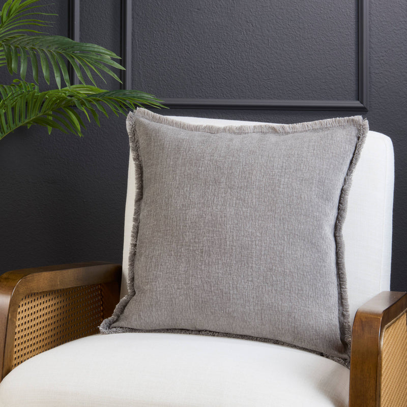 Fringe Edge Throw Pillow: Blue / Down Filled / 12"x20"
