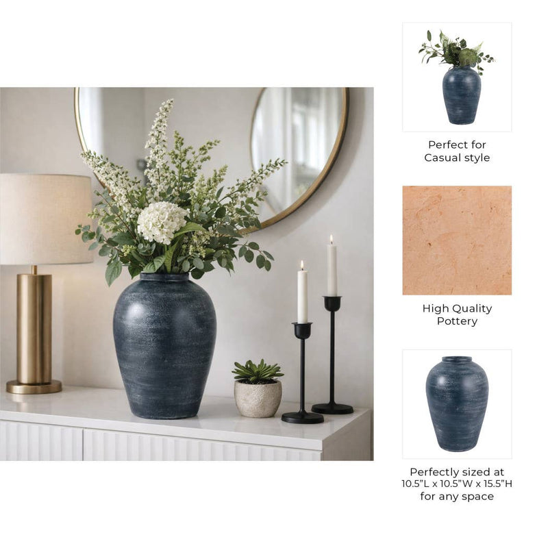 Blue Terracotta Distressed Finish
