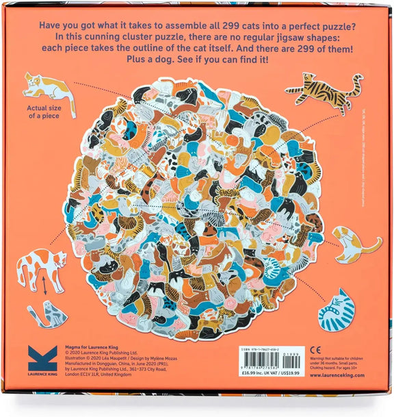299 Cats (and a Dog) 300 Piece Cluster Puzzle Chronicle Books