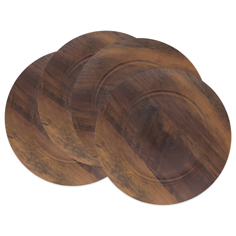 Sleek Faux Wood Charger Plate: Brown / 13"