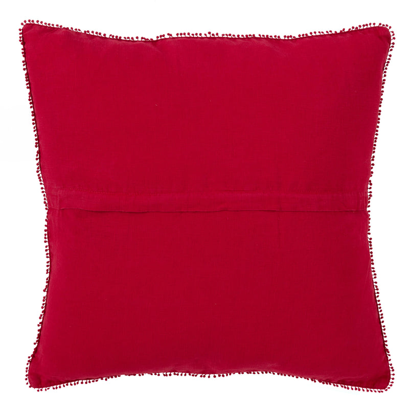 Pompom Design Pillow - Down Filled: Ivory / Down Insert / 20"