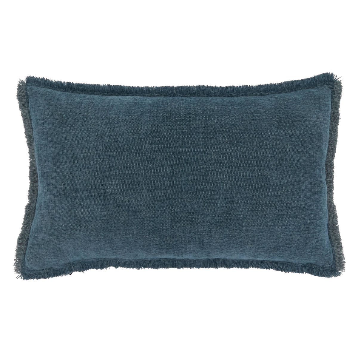 Fringe Edge Throw Pillow: Blue / Cover Only / 12"x20"