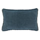 Fringe Edge Throw Pillow: Blue / Down Filled / 12"x20"