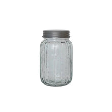 3-1/2 Cup Pressed Glass Jar w/ Metal Lid, [product_price]- Greenhouse Home