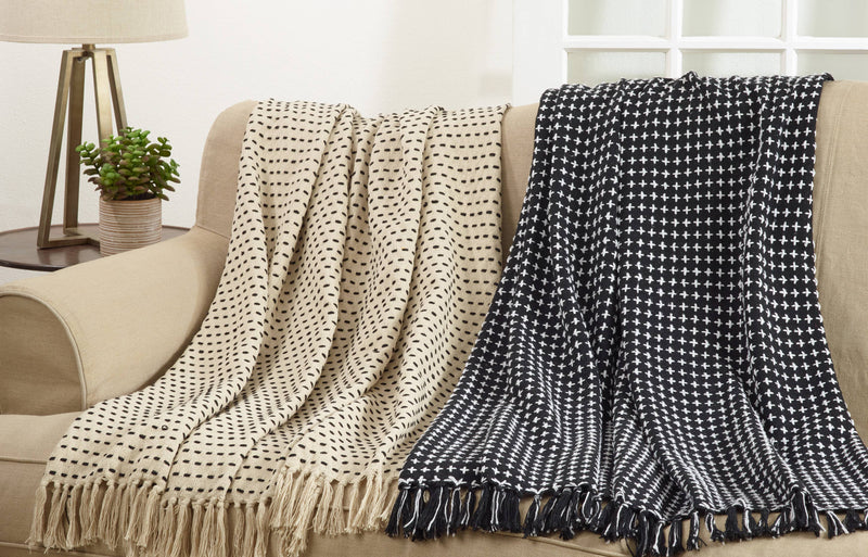 Cross Thread Throw: Black / 50"x60"