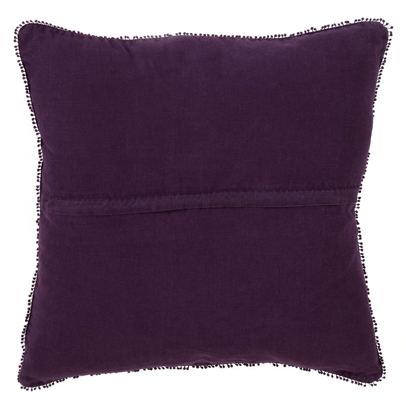 Pompom Design Pillow - Down Filled: Ivory / Down Insert / 20"