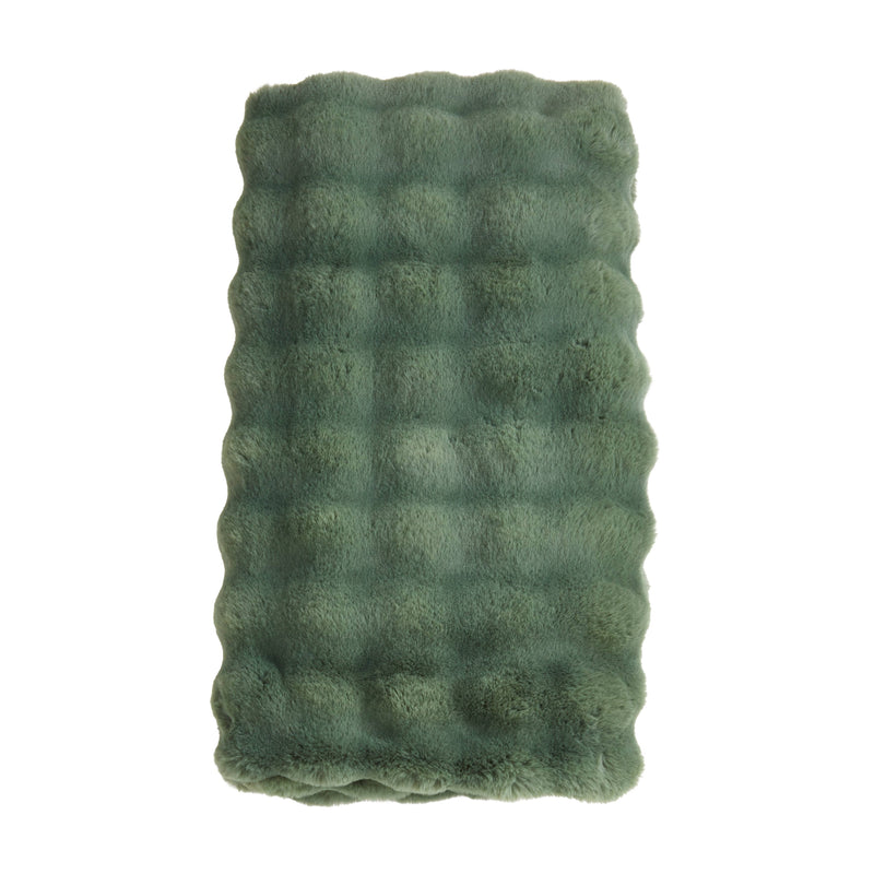 Soft Bubble Faux Fur Throw: Sage / 50"x60"