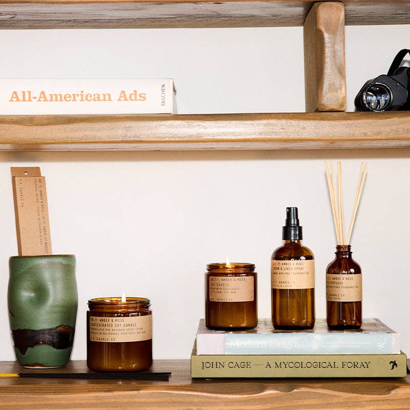 Amber & Moss Glass Jar Soy Candle